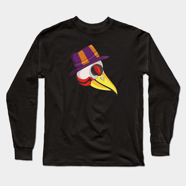 the head of a bird with a funny hat Long Sleeve T-Shirt by HD apparel